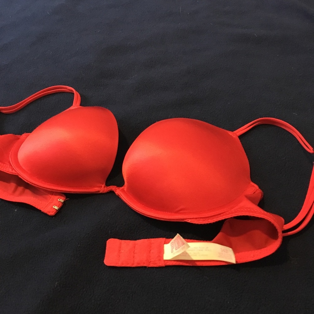 Red VS Pink Heartbreaker Plunge Push Up Bra